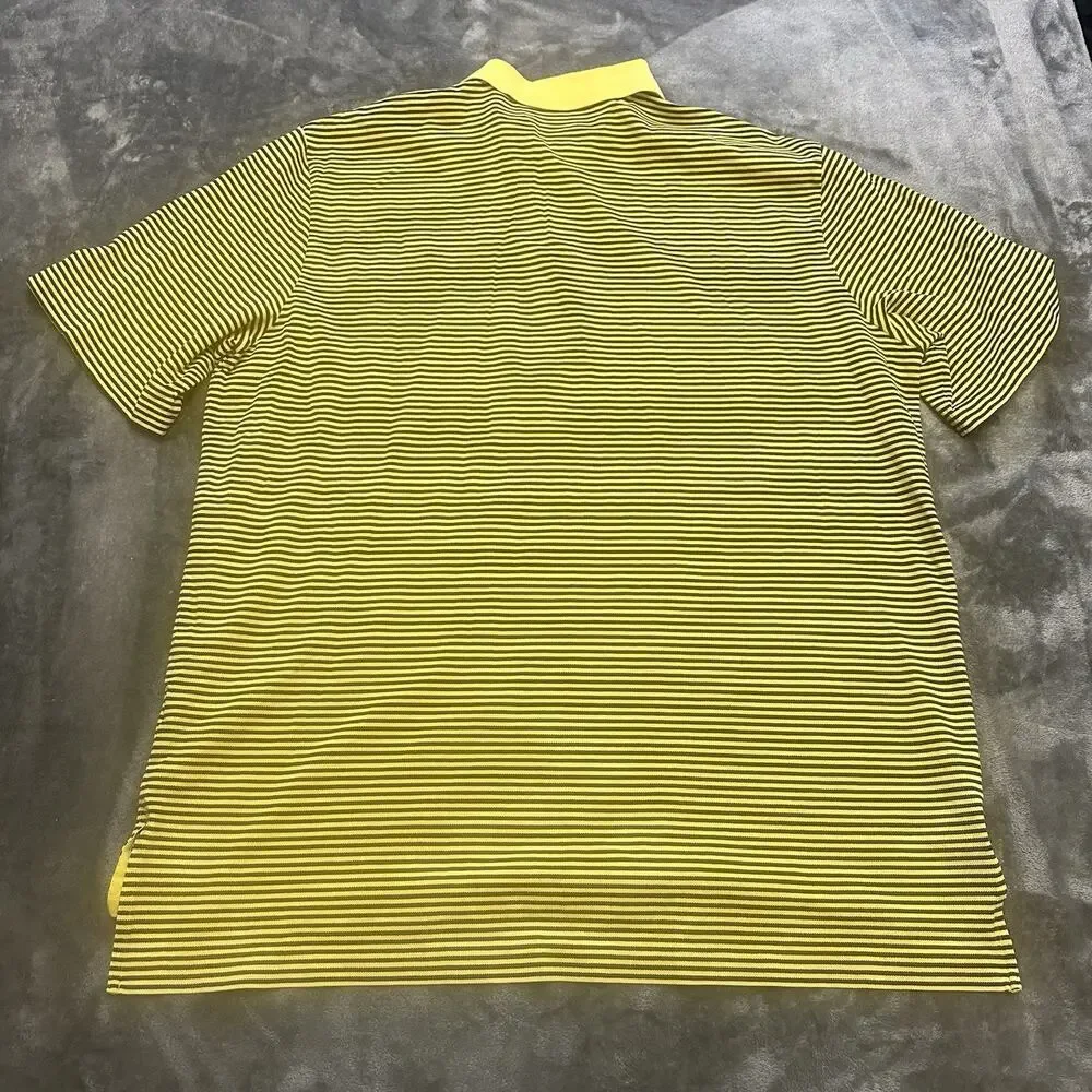 Polo Golf Ralph Lauren Shirt Mens‎ XL Black, Yellow Striped Preppy Casual